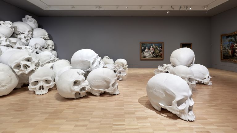 Installation view of Mass by Ron Mueck, 2017 on display at NGV Triennial at NGV International, 2017 Photo: Sean Fennessey