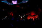 Burlesque performer Missy Malone, from the U.K., on stage at the Apollo Dancing club in Milan. March, 2009.