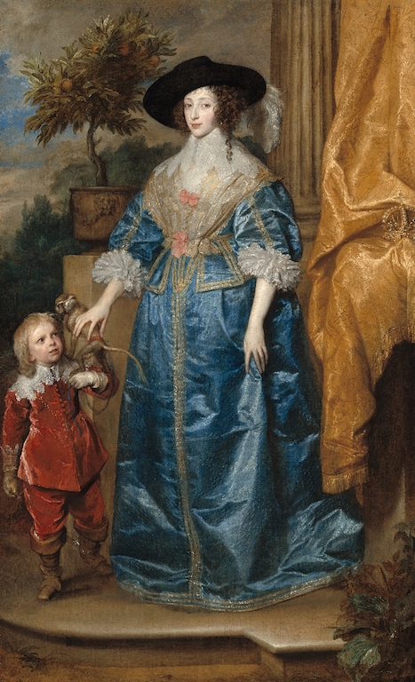 Sir Anthony van Dyck (Flemish, 1599 - 1641 ), Queen Henrietta Maria with Sir Jeffrey Hudson, 1633, oil on canvas, Samuel H. Kress Collection 1952.5.39