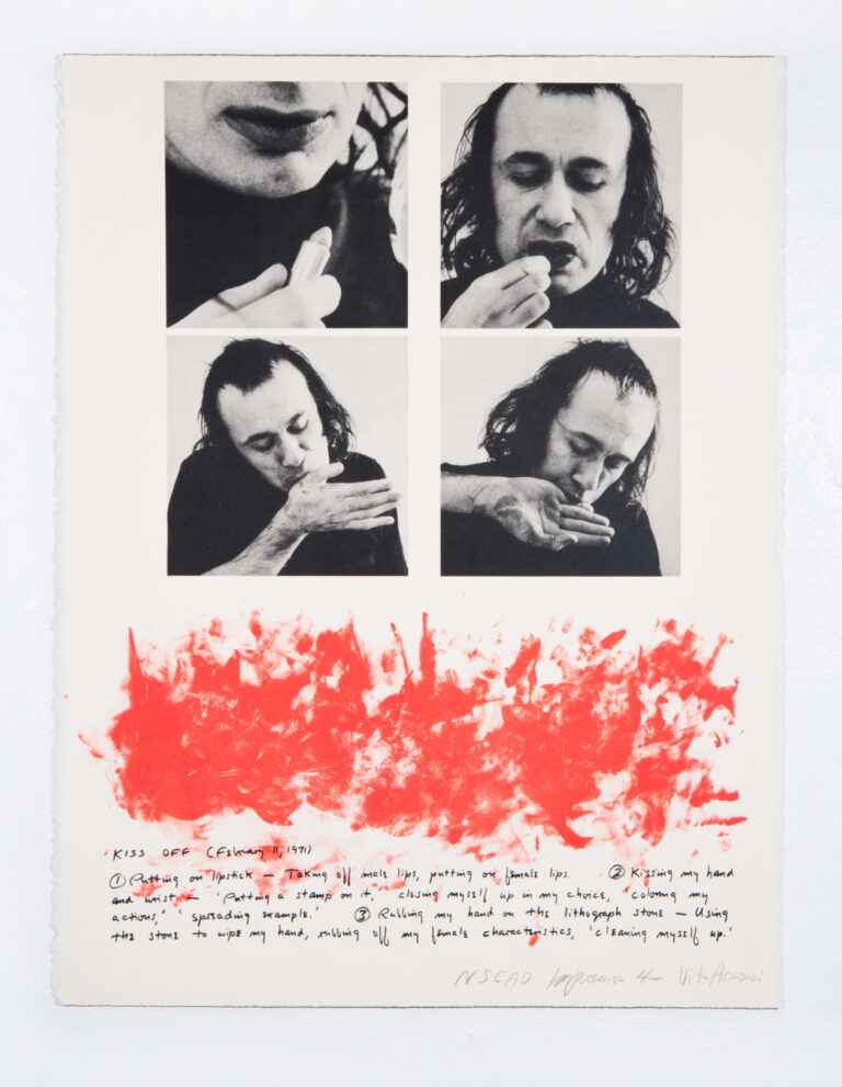 Vito Acconci, Kiss Off, 1971