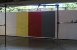 Antonio Della Guardia, untitled (general resistance syndrome), 2017, tempera su parete e filo, 2,20 x 4,10 m