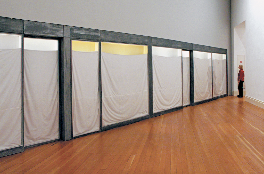 Christo, Three Store Fronts, 1965 66. Property of the artist. Installation view at Martin Gropius Bau Berlin 2001. Photo Wolfgang Volz