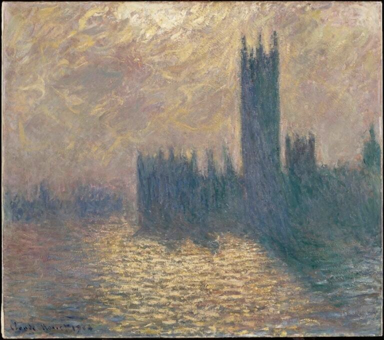 Le Parlement à Londres, ciel orageux