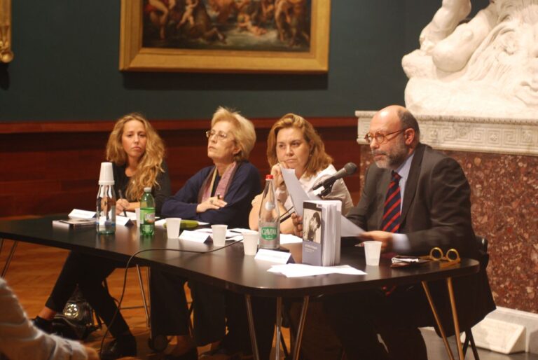 Da sinistra, Raffaella Perna, Silvia Bordini, Giuseppina Di Monte e Claudio Zambianchi. Galleria Nazionale d'Arte Moderna, Roma 2010