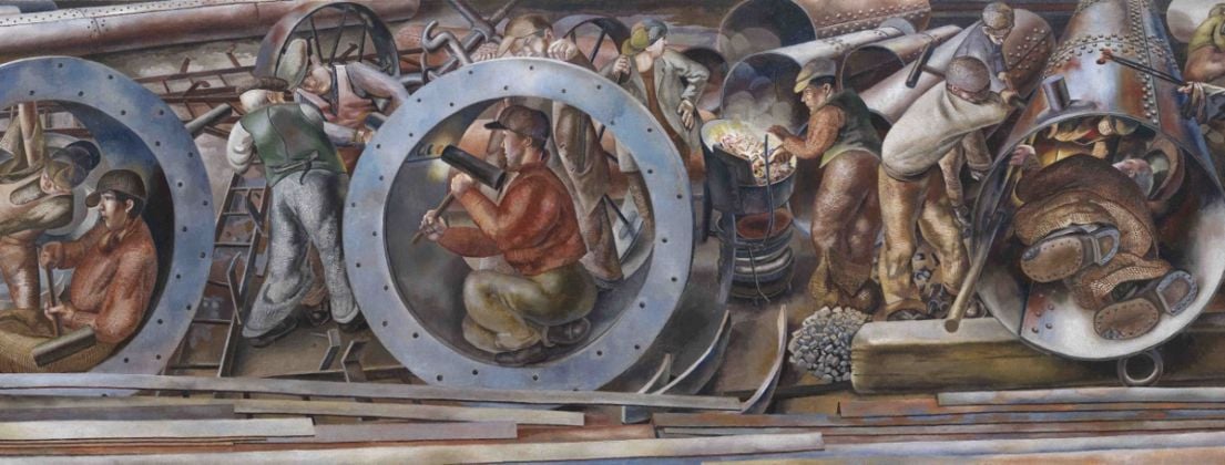 Detail of 'Riveters' from the series 'Shipbuilding on the Clyde', Stanley Spencer, United Kingdom, 1941 © Imperial War Museums