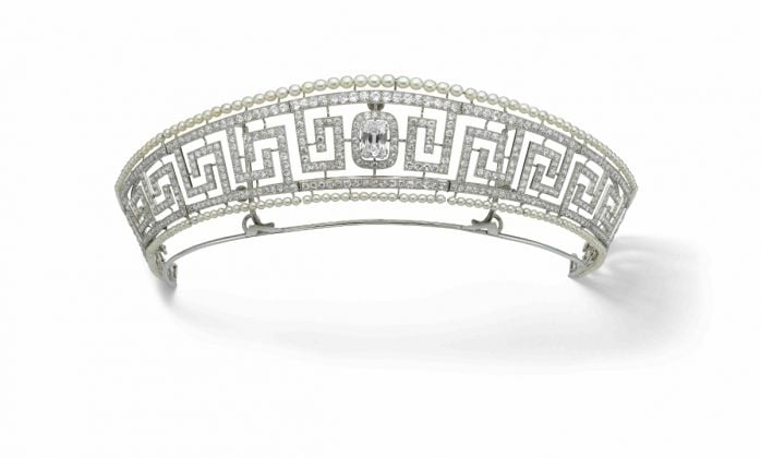 Diamond and pearl tiara saved from the Lusitania, Cartier 1909. Previously owned by Lady Marguerite Allan. Marian Gérard, Cartier Collection © Cartier