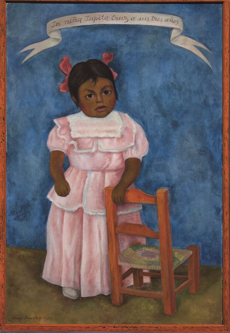 Diego Rivera, La niña Lupita Cruz a los 3 años, 1954, olio su tela, Colección particular en comodato, Museo Nacional de Arte