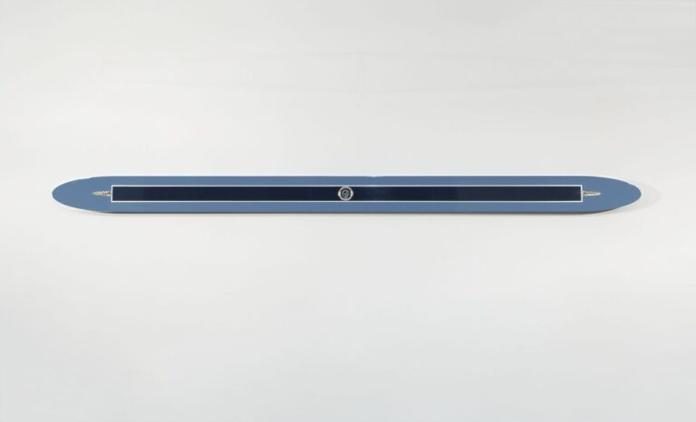 Gianni Piacentino, Blue Gray Decorated Initialed Oval Bar, 1970