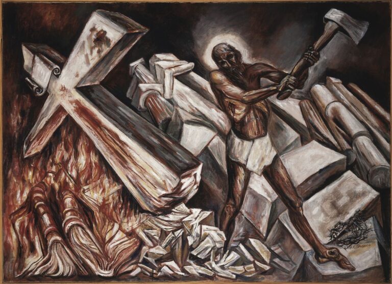 José Clemente Orozco, Cristo destruye su cruz, 1943, olio su tela, Museo de Arte Carrillo Gil