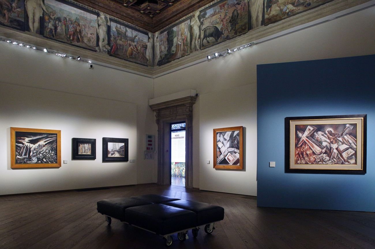 Orozco, Rivera, Siqueiros. México. “La mostra sospesa”. Exhibition view at Palazzo Fava, Bologna 2017, photo Paolo Righi/Meridiana Immagini
