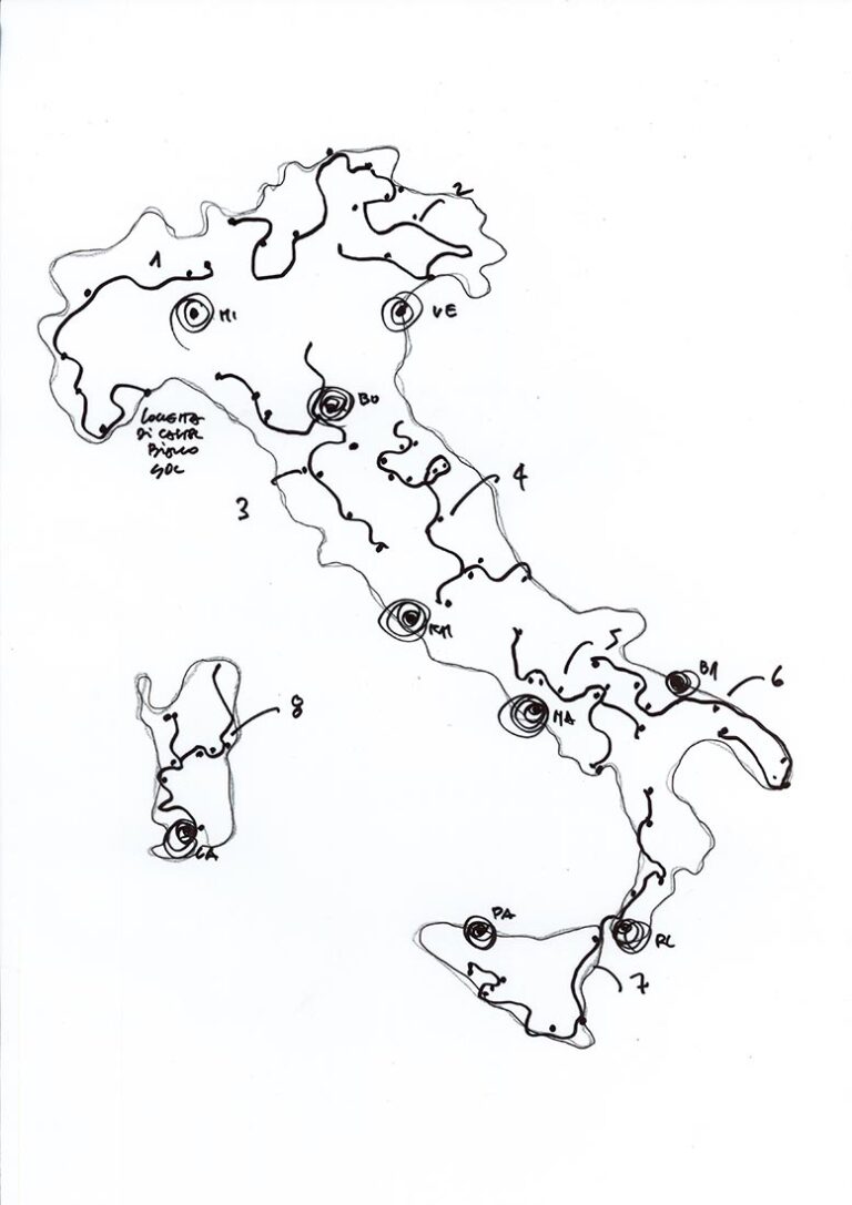 Schizzo degli itinerari - Mario Cucinella