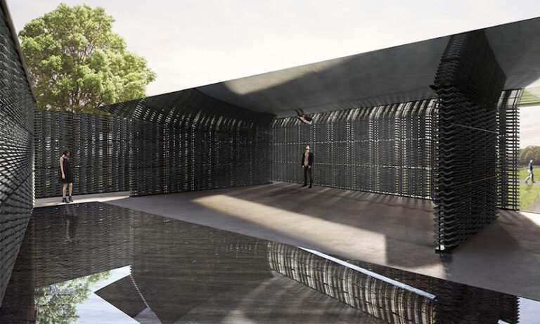 Serpentine Pavilion 2018 Designed by Frida Escobedo, Taller de Arquitectura, Design Rendering, Interior View © Frida Escobedo, Taller de Arquitectura, Renderings by Atmósfera