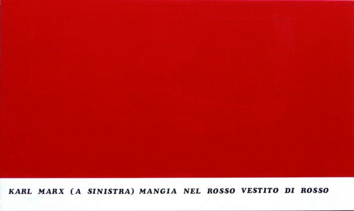 Emilio Isgrò, Dittico Marx - Engels, 1974. Courtesy Archivio Emilio Isgrò