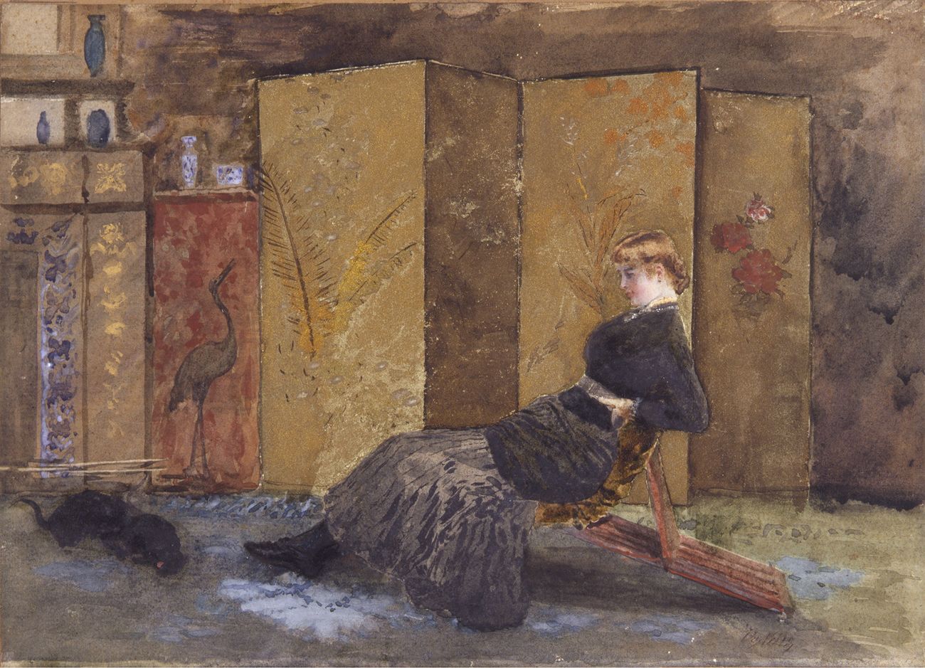 Giuseppe De Nittis, Il paravento giapponese, 1878. Bari, Pinacoteca Provinciale