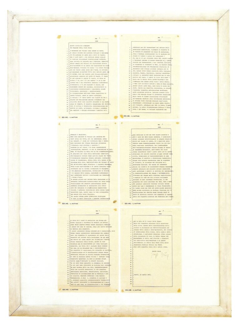Joseph Beuys, Alcune richieste e domande sul Palazzo nella testa umana, 1981. Collezione Teresa e Michele Bonuomo, Milano