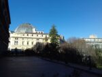 La terrazza che porta alla Biblioteca Nazionale Vittorio Emanuele III di Napoli