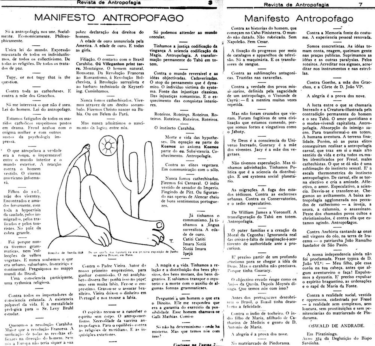 Oswald de Andrade, Manifesto Antropófago, 1928