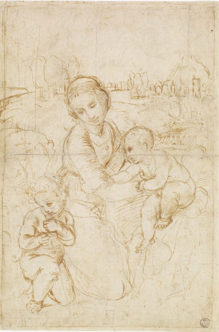 Raffaello, Madonna col Bambino e san Giovannino, 1508 ca. Firenze, Galleria degli Uffizi, Gabinetto Disegni e Stampe