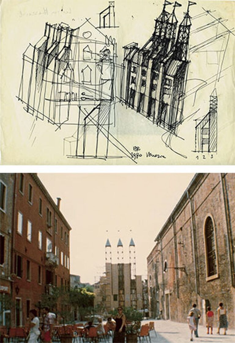 Aldo Rossi, Portale d'ingresso, Mostra di Architettura della Biennale di Venezia, 1980. Courtesy Fondazione Aldo Rossi