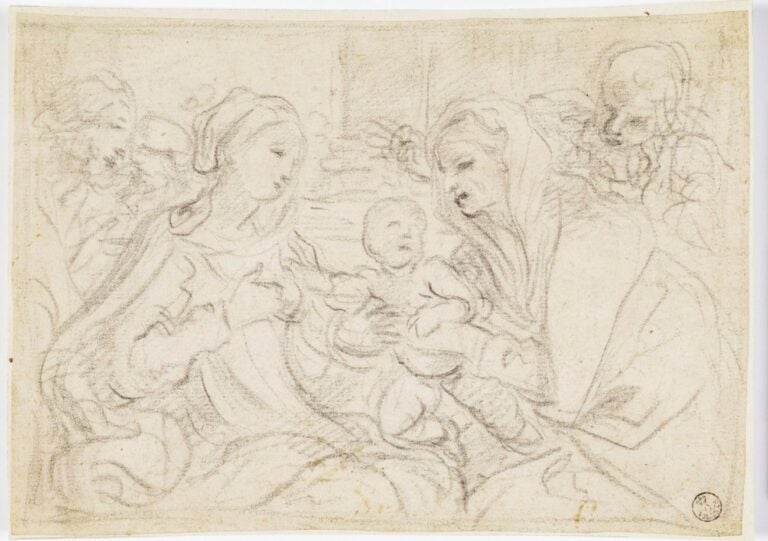 Elisabetta Sirani, Sacra Famiglia con Sant’Anna e San Gioacchino, 1662 ca. Firenze, Gallerie degli Uffizi, Gabinetto dei Disegni e delle Stampe