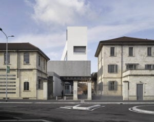 Fondazione Prada a Milano apre la sua Torre, edificio che completa il progetto di Rem Koolhaas