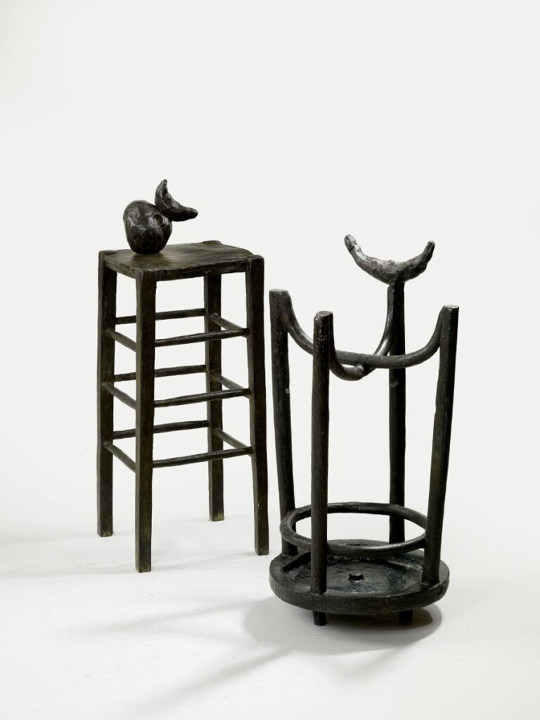 JOAN MIRÓ, Homme et femme dans la nuit, 1969, Bronce pintado, Fondation Marguerite et Aimé Maeght, Saint Paul, Photo Claude Germain – Archives Fondation Maeght, Saint Paul de Vence