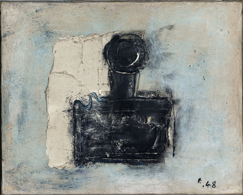 Jean Fautrier (1898-1964). "L'encrier (de Jean Paulhan)". Huile sur papier marouflé sur toile. 1948. Paris, musée d'Art moderne