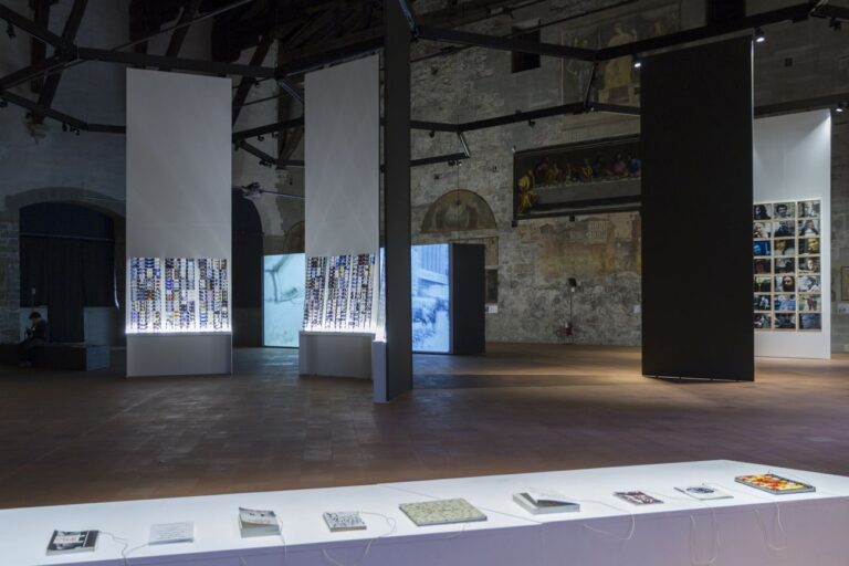 Jonas Mekas. Exhibition view at Palazzo della Ragione, Bergamo 2018. Photo Maria Zanchi