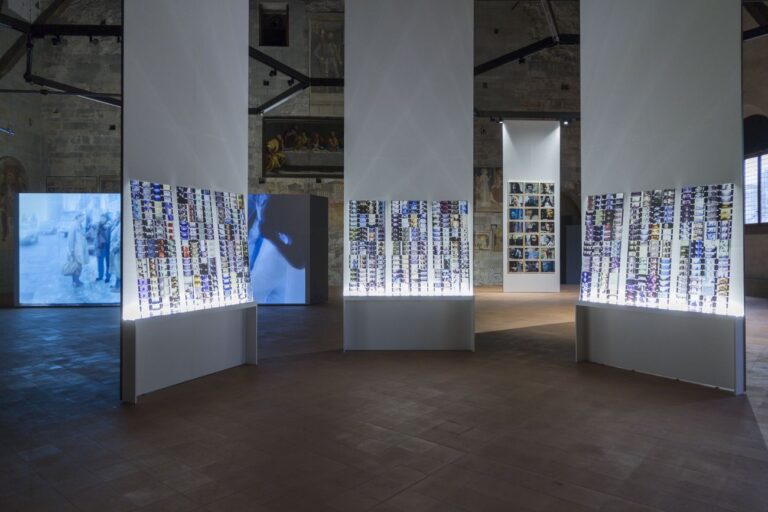 Jonas Mekas. Exhibition view at Palazzo della Ragione, Bergamo 2018. Photo Maria Zanchi