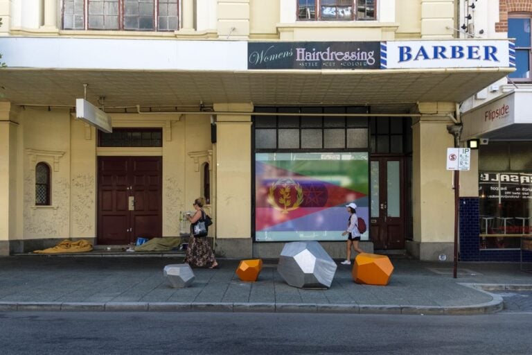 Kimsooja, To Breathe – The Flags, 2018. Public project. Commissioned by Perth Institute of Contemporary Arts (PICA) with the support of Wesfarmers Arts. Courtesy Perth Institute of Contemporary Arts (PICA). Photo Alessandro Bianchetti