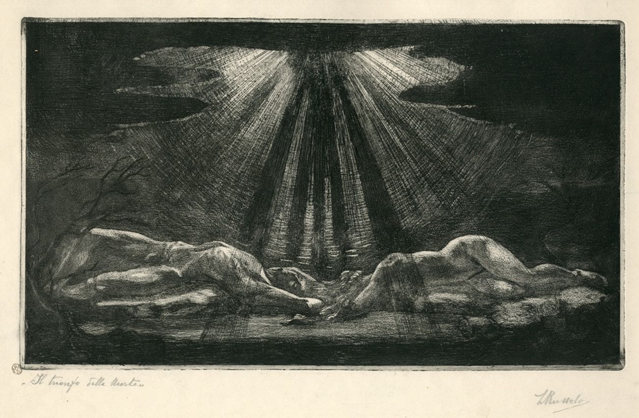 Luigi Russolo, Trionfo della morte, 1908-09. Milano, Civica raccolta delle stampe Achille Bertarelli - Castello Sforzesco
