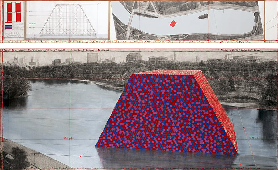 Sul lago artificiale di Hyde Park a Londra galleggerà The Mastaba, l’ultimo lavoro di Christo