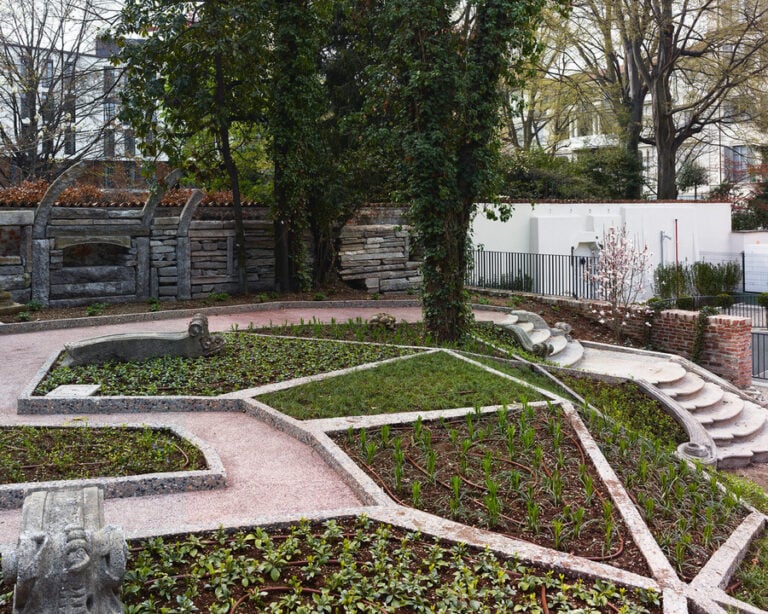 17 Collina di Ermes e muro longobardo maurizio montanga giardino palazzo citterrio 017 A Milano riapre Palazzo Citterio restaurato. Prende forma il progetto della Grande Brera