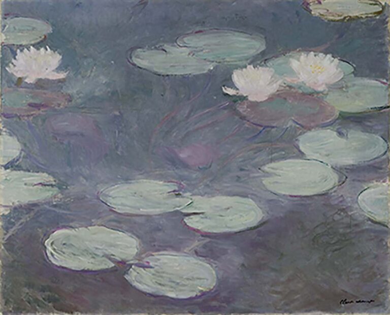 ROMA. GALLERIA NAZIONALE D’ARTE MODERNA E CONTEMPORANEA. Claude Monet NINFEE ROSA, PARTICOLARE, 1897−1899