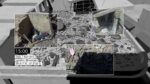 A composite image merges news footage of a home destroyed in a drone strike on Miranshah, North Waziristan, Pakistan together with Forensic Architecture’s 3D modelling... Image Forensic Architecture, 2016