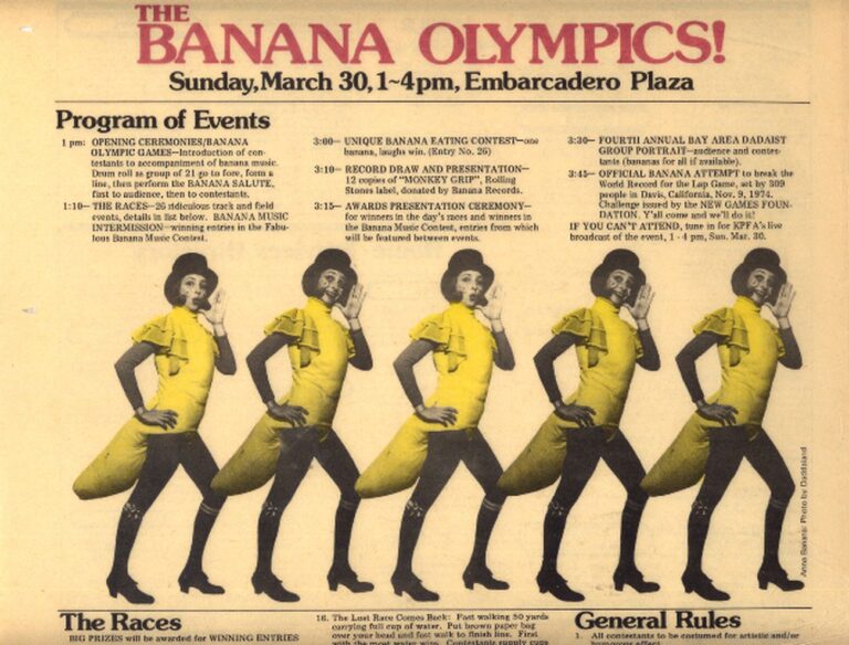 Anna Banana, Banana Olympics, programme of events, documentation