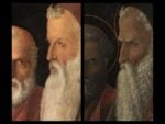 Bellini-Mantegna. Presentazione di Gesù al Tempio. Confronto, San Giuseppe e Simeone