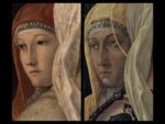 Bellini-Mantegna. Presentazione di Gesù al Tempio. Confronto, le figure femminili