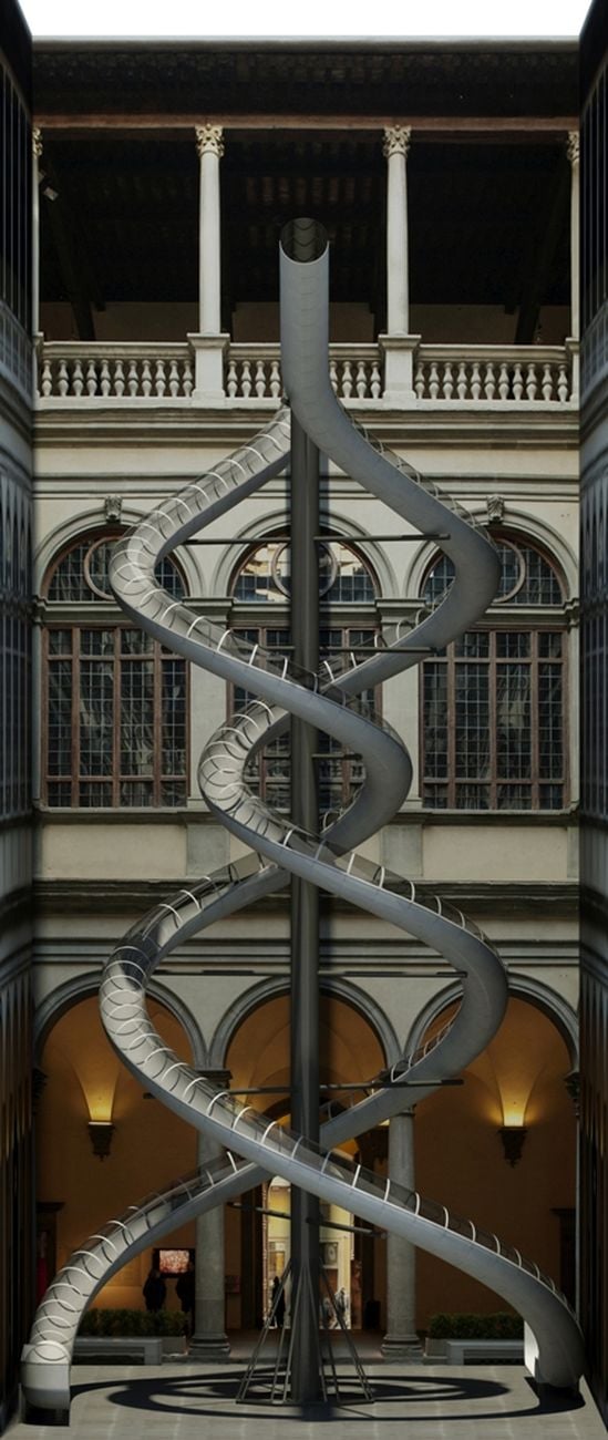 Carsten Höller, The Florence Experiment Slides, 2018. Rendering di Michele Giuseppe Onali