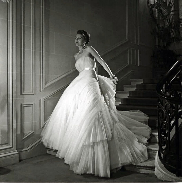 Christian Dior, Schumann Evening Dress, photographed by Willy Maywald, 1950