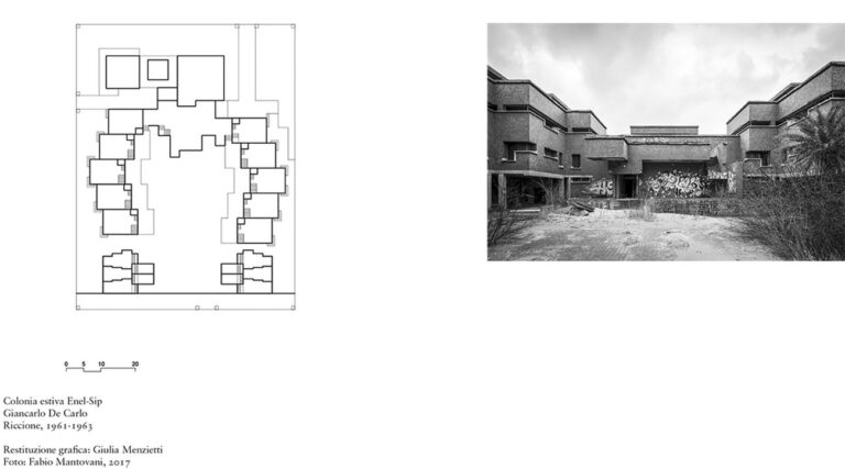 Colonia estiva Enel Sip Giancarlo De Carlo Riccione, 1961-63. Restituzione grafica di Giulia Menzietti. Photo Fabio Mantovani, 2017