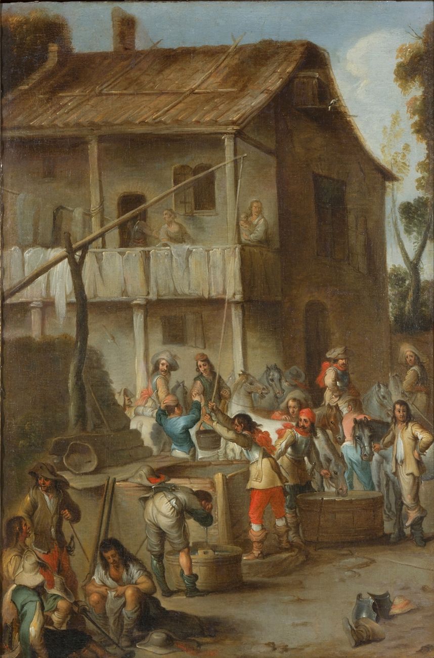 Cornelis De Wael, Soldati presso una taverna Genova, collezione privata