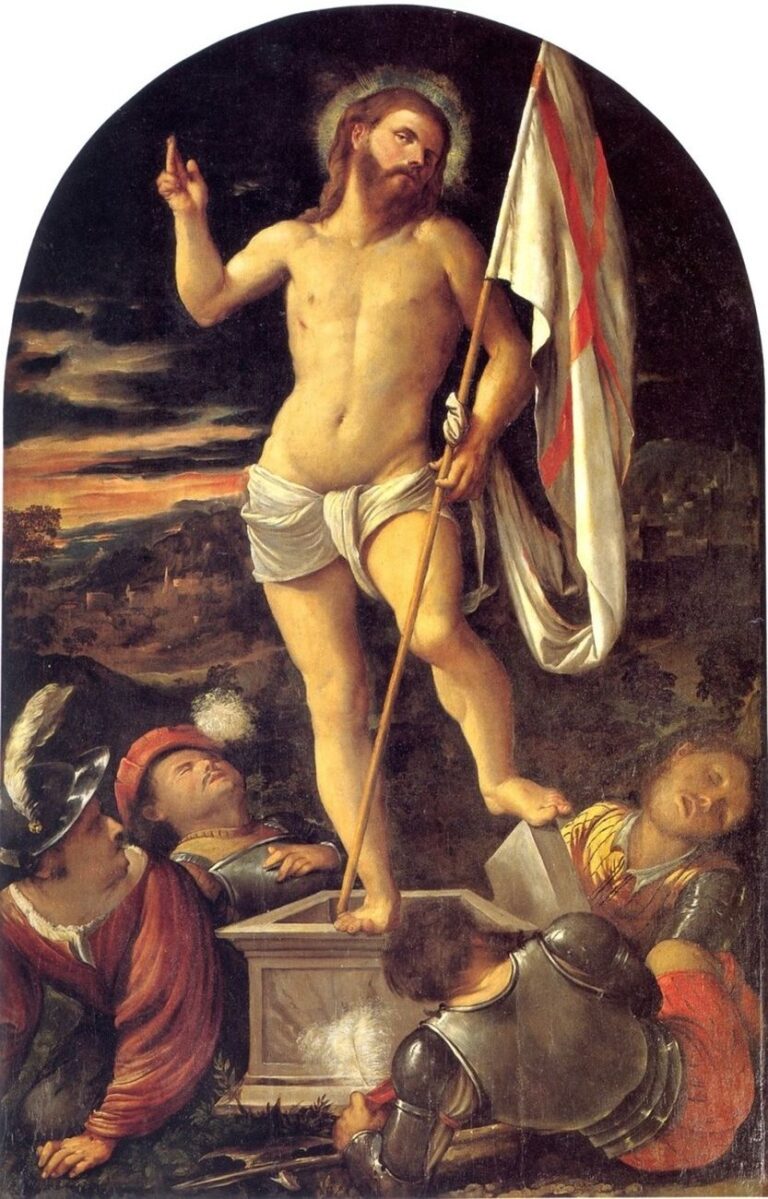 Girolamo Romanino, Resurrezione, c. 1526, Capriolo, Chiesa di San Giorgio, olio su tavola