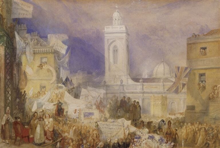 Joseph Mallord William Turner, The Northampton Election, 6 December 1830. Tate