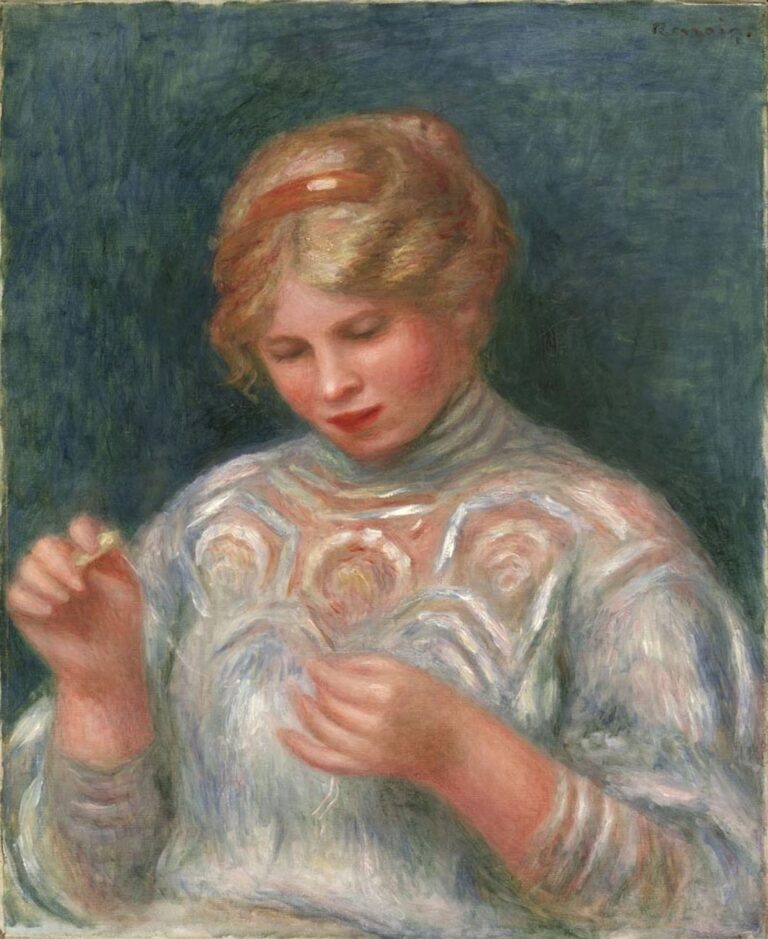 Pierre-Auguste Renoir, Ragazza che fa il merletto, 1906 ca. Philadelphia Museum of Art, Collezione Louis E. Stern, 1963