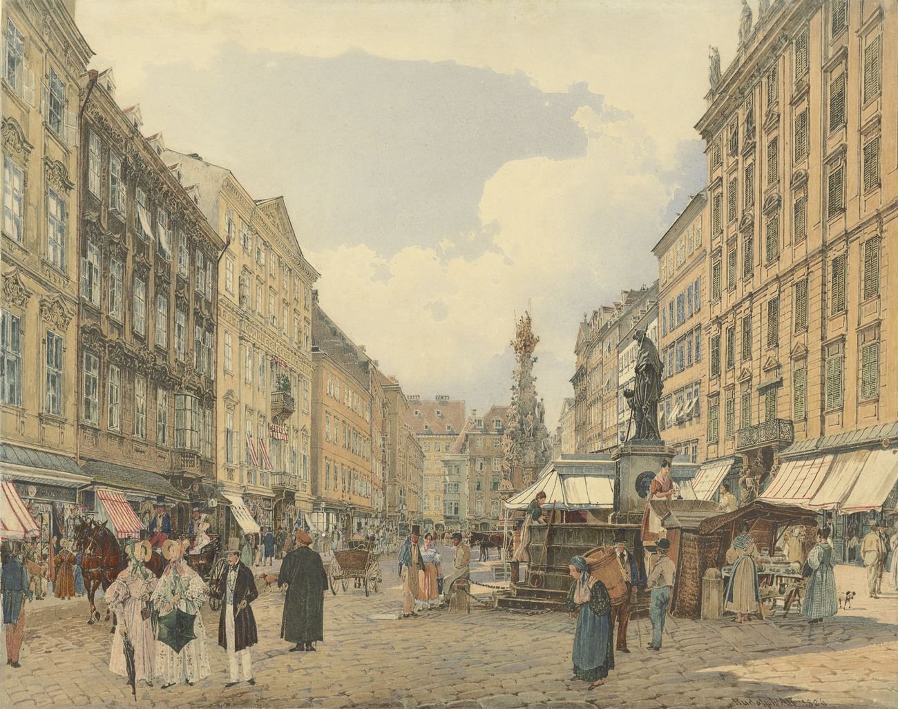 Rudolf von Alt, Graben, Vienna, 1838. Collezione privata