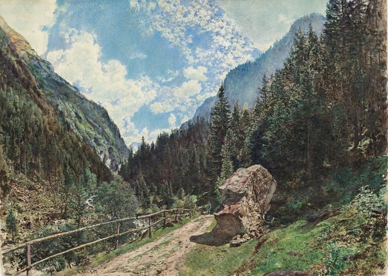 Rudolf von Alt, La valle dell’Anlau presso Gastein, 1893. Albertina Museum, Vienna