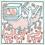 Keith Haring, Untitled, 1983. Vinyl paint on vinyl tarp. Collection of KAWS © The Keith Haring Foundation