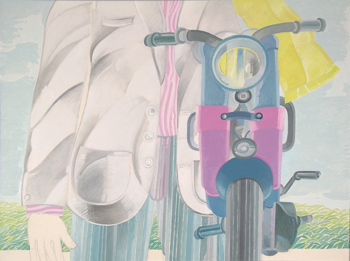 Umberto Buscioni,Con la moto, 1967 Olio e smalto su tela Centro per l'Arte Contemporanea Luigi Pecci, Prato Donazione di Carlo Palli