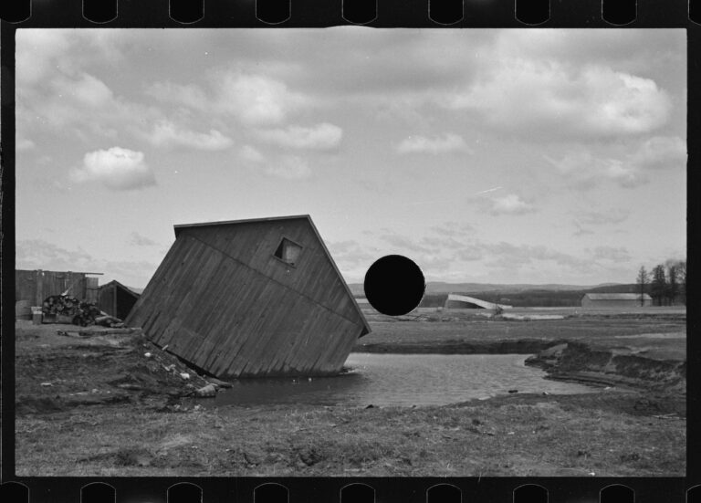 Paul Carter Untitled photo, possibly related to: Tobacco fields devastated by the Connecticut River near Northampton, Massachusetts March 1936 Digital print from scanned 35mm b&w negative Library of Congress, Prints & Photographs Division